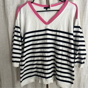 Talbots Striped V-Neck Sweater